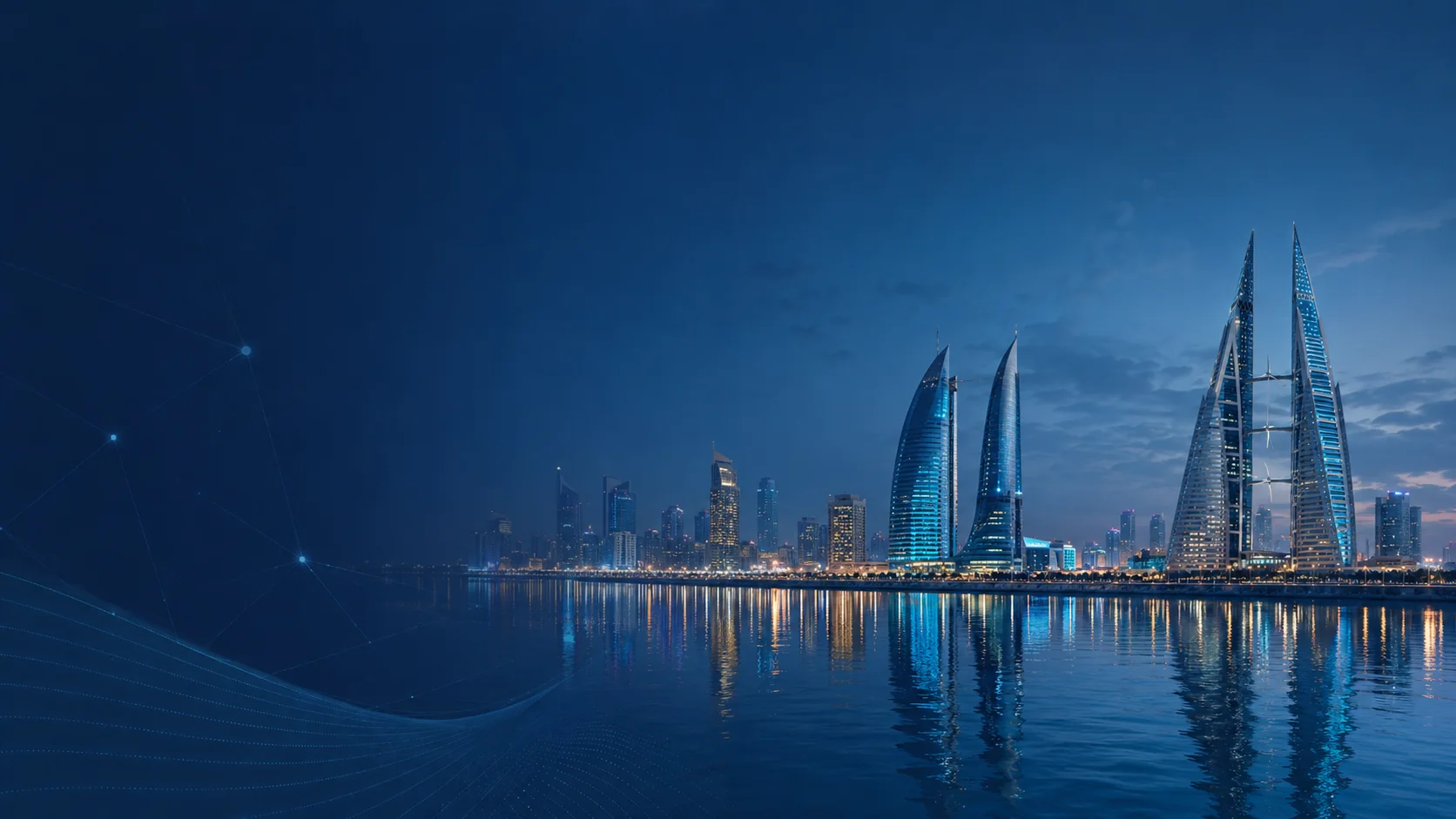 Bahrain Bay and Manama skyline hero background